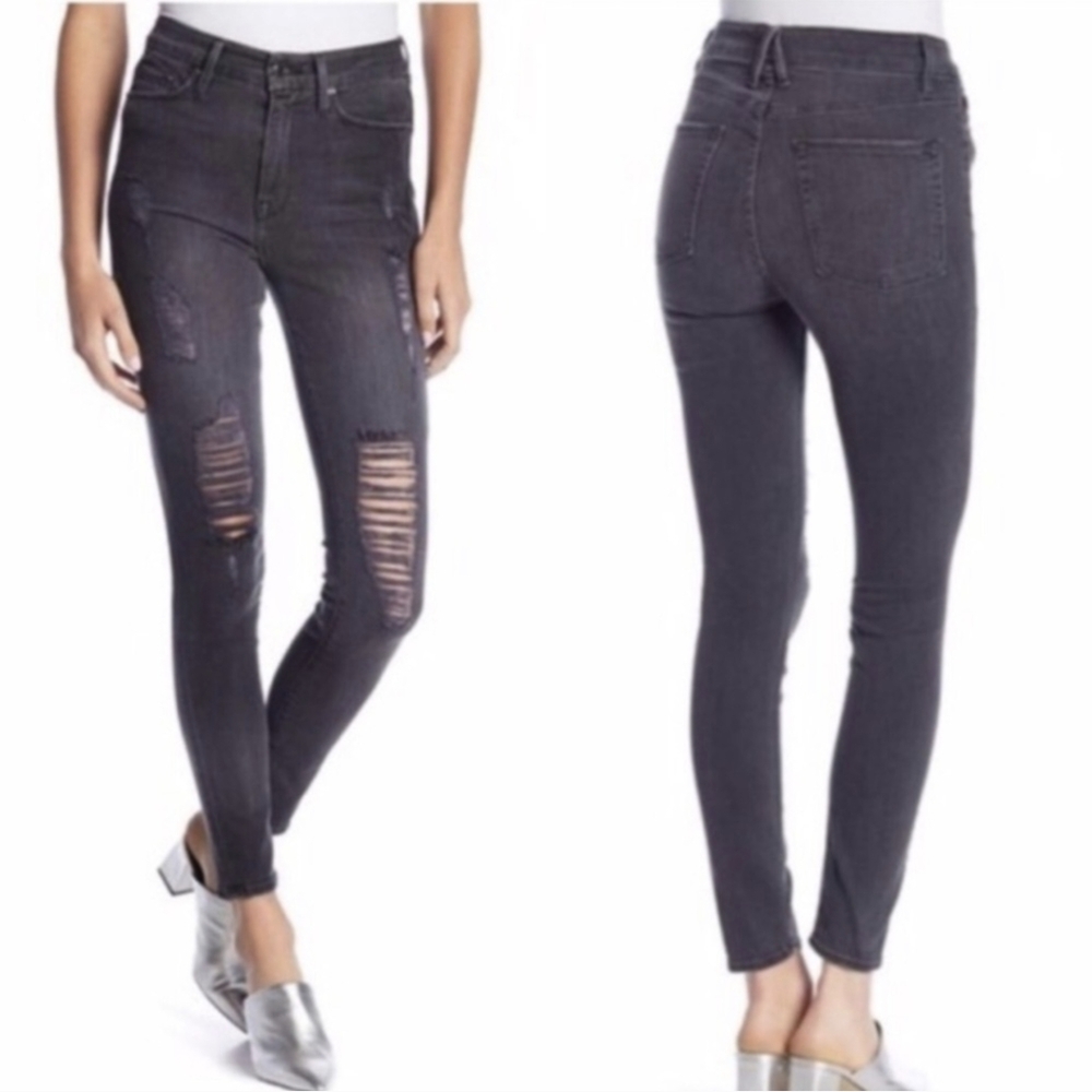 Good American Good Waist skinny jeans distressed gray size 2/26